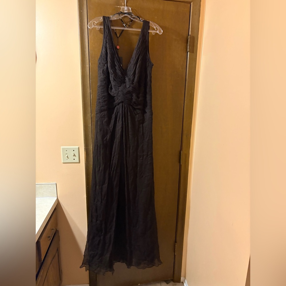 NWT Tadashi Collection Tadashi Shoji Brown Silk Chiffon Gown